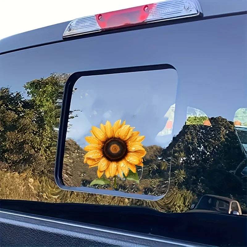 Waterproof Sunflower & Water Droplet Stickers for Cars & Laptops Decorative Stickers Axl