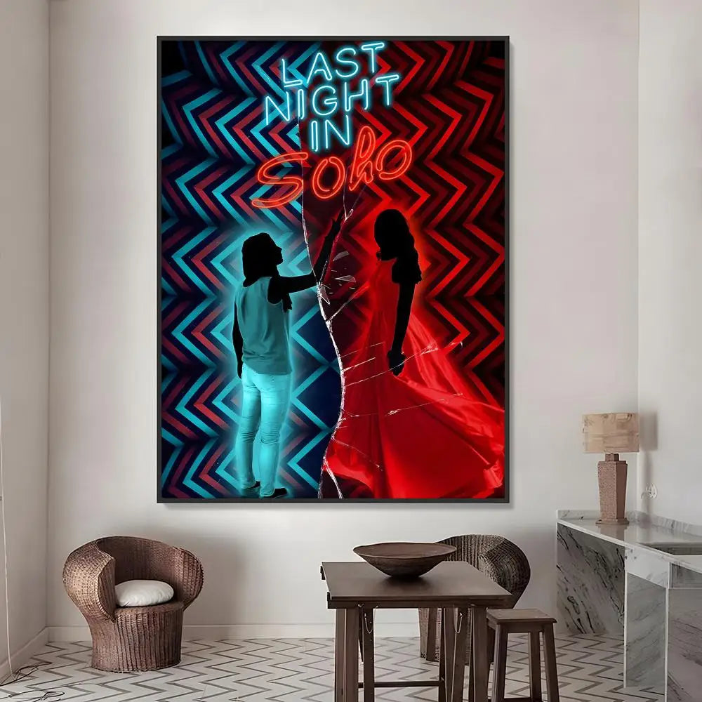 Last Night in Soho Movie Poster Waterproof PVC Wall Sticker Movie Wall Sticker Axl White18 40X50cmNoframe