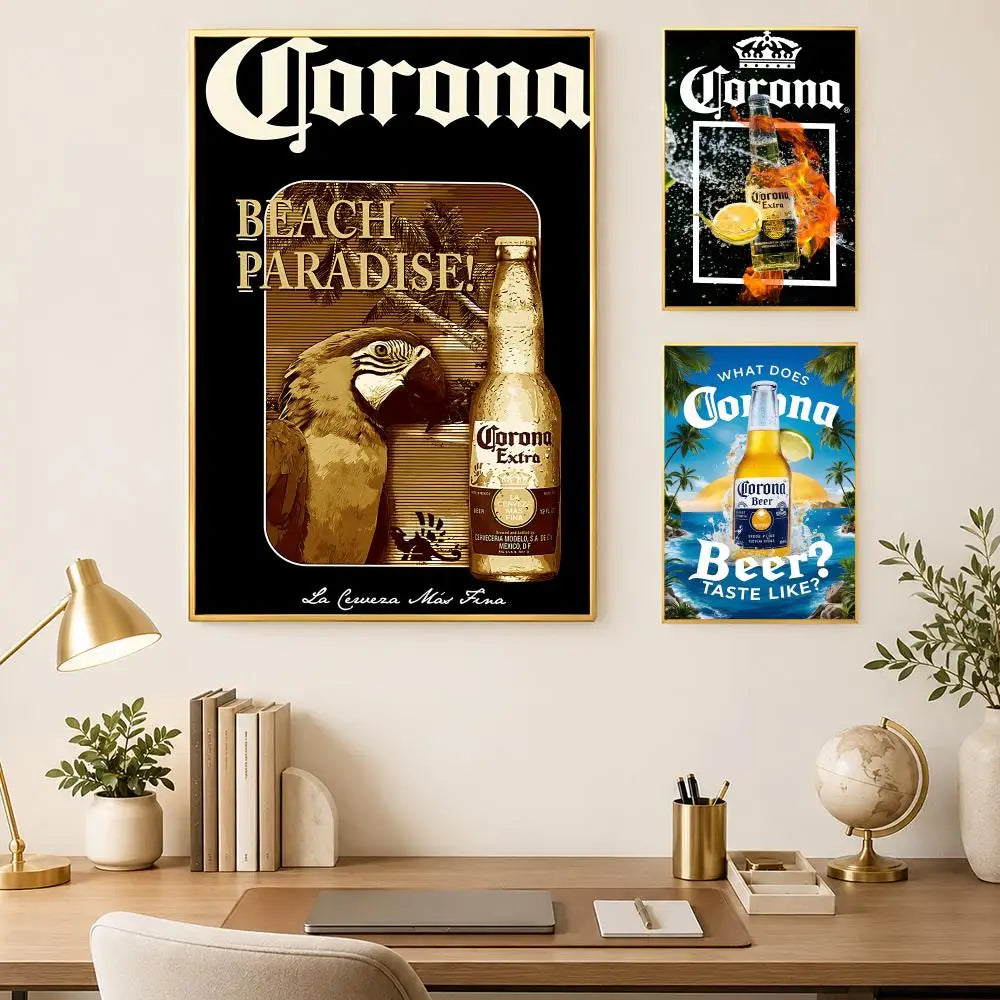 Corona Extra Beer Self-Stick Wall Art Poster – Waterproof HD Wall Art Poster Axl