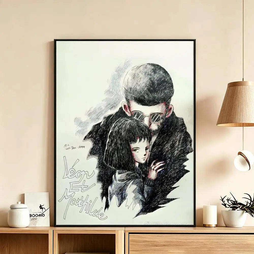 Leon The Professional Movie Poster – HD Waterproof Wall Art Movie Wall Poster Axl White13 40X50cmNoframe