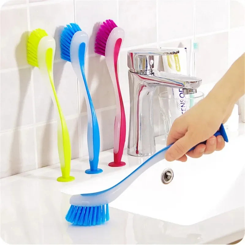 Long Handle Kitchen Scrub Brush with Suction Cup Base Kitchen Scrub Brush Axl