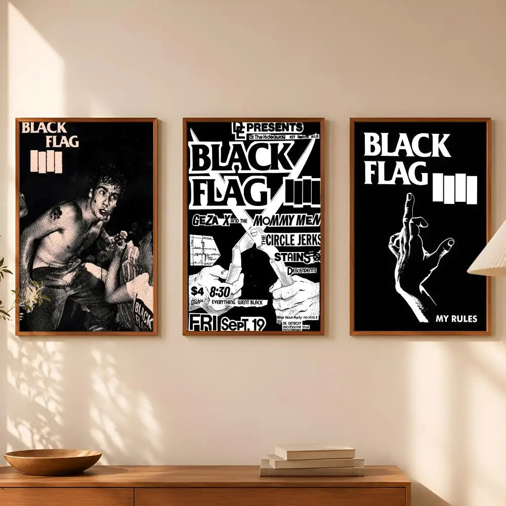 Black Flag Band HD Wall Poster – Self-Stick Waterproof Art Wall Art Poster Axl