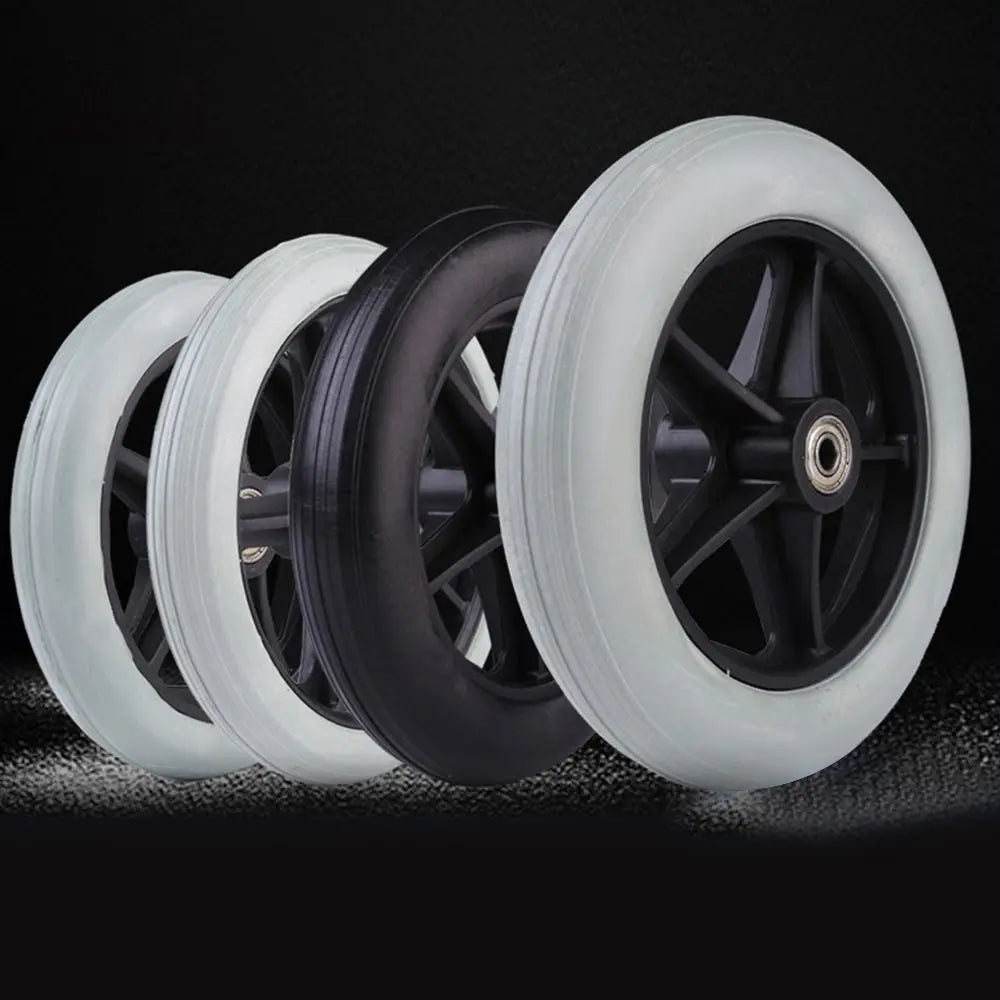 6-Inch Wheelchair Front Castor Solid Tire Replacement Wheel Wheelchair Castor Wheel Axl