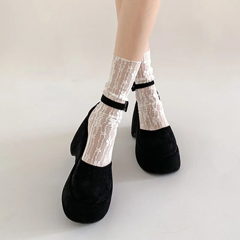 Women's Faux Suede High Heel Pumps – Ankle Buckle Platform Women's High Heel Pumps Axl