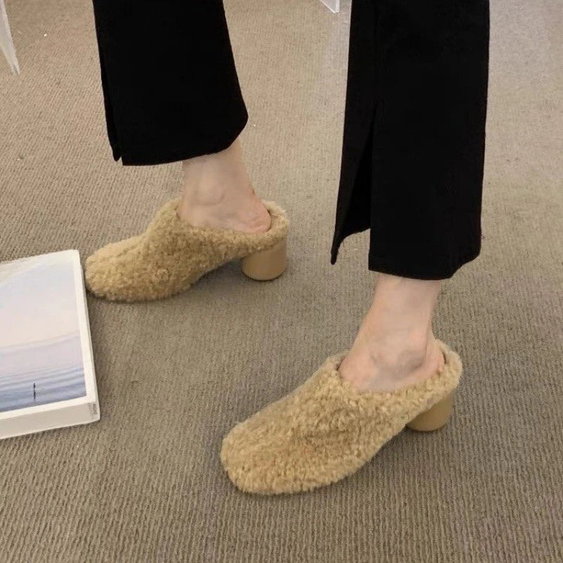 Women's Velvet Platform Slippers – Warm Non-Slip Winter Shoes Women's Slippers Axl