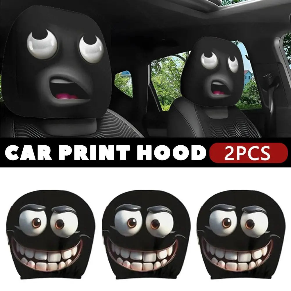 Halloween Car Headrest Covers – Skull & Smiley 2-Pack Car Headrest Cover Axl