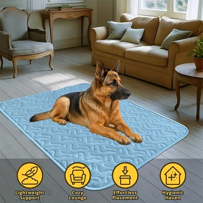 KEMORELA Dog & Cat Cooling Mat – Breathable Summer Ice Pad Pet Cooling Mat Axl Blue 40x30cm