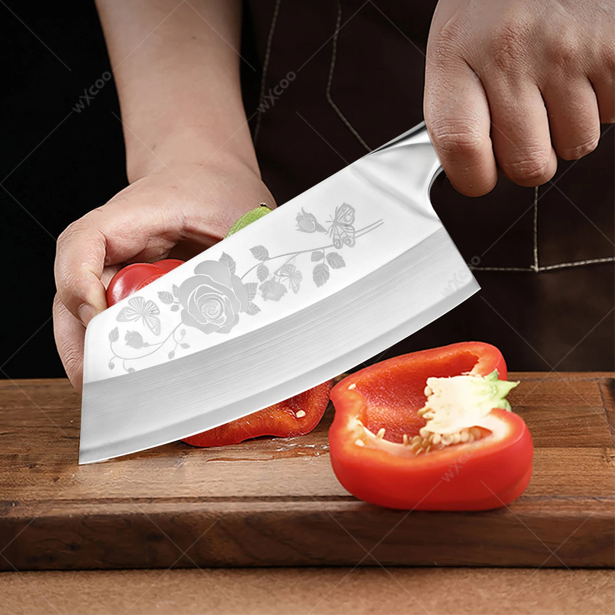 WXCOO 7.8" Chinese Cleaver | 5Cr15 Steel Chef & Butcher Knife Chinese Cleaver Knife Axl