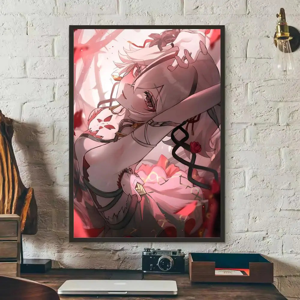 Wuthering Waves Camellya Wall Poster Sticker – HD Game Art Decal Wall Art Sticker Axl Black1 50X70cmNoframe