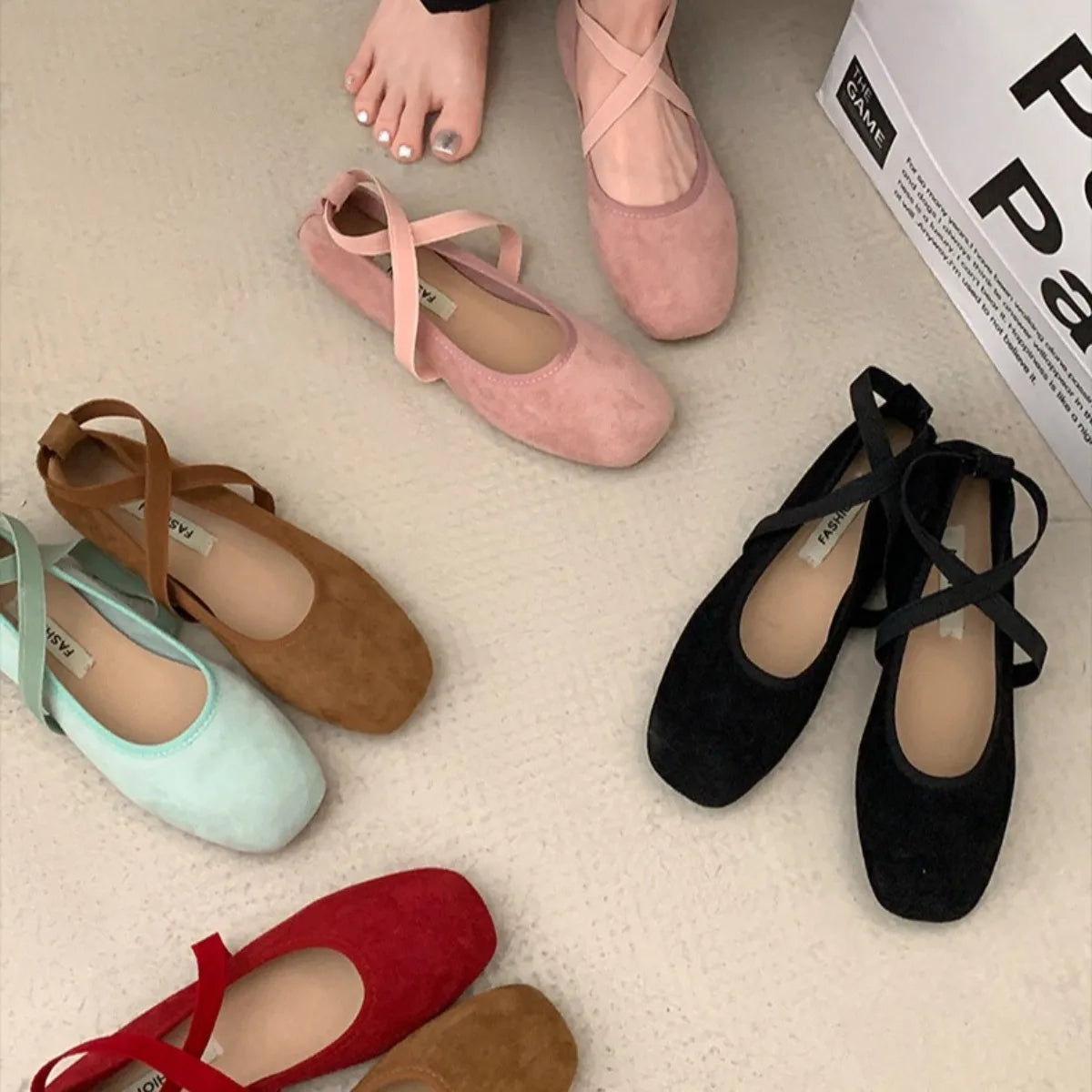 Women's Retro Mary Jane Flats – Square Toe Ballet Loafers Women's Flat Shoes Axl