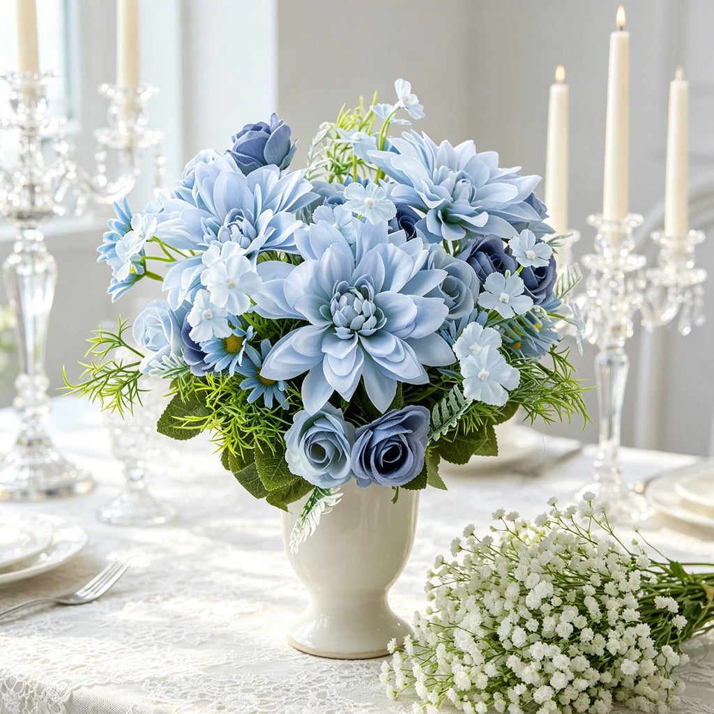 Artificial Silk Dahlia Rose Bouquet – Wedding & Home Decor Artificial Flower Bouquet Axl