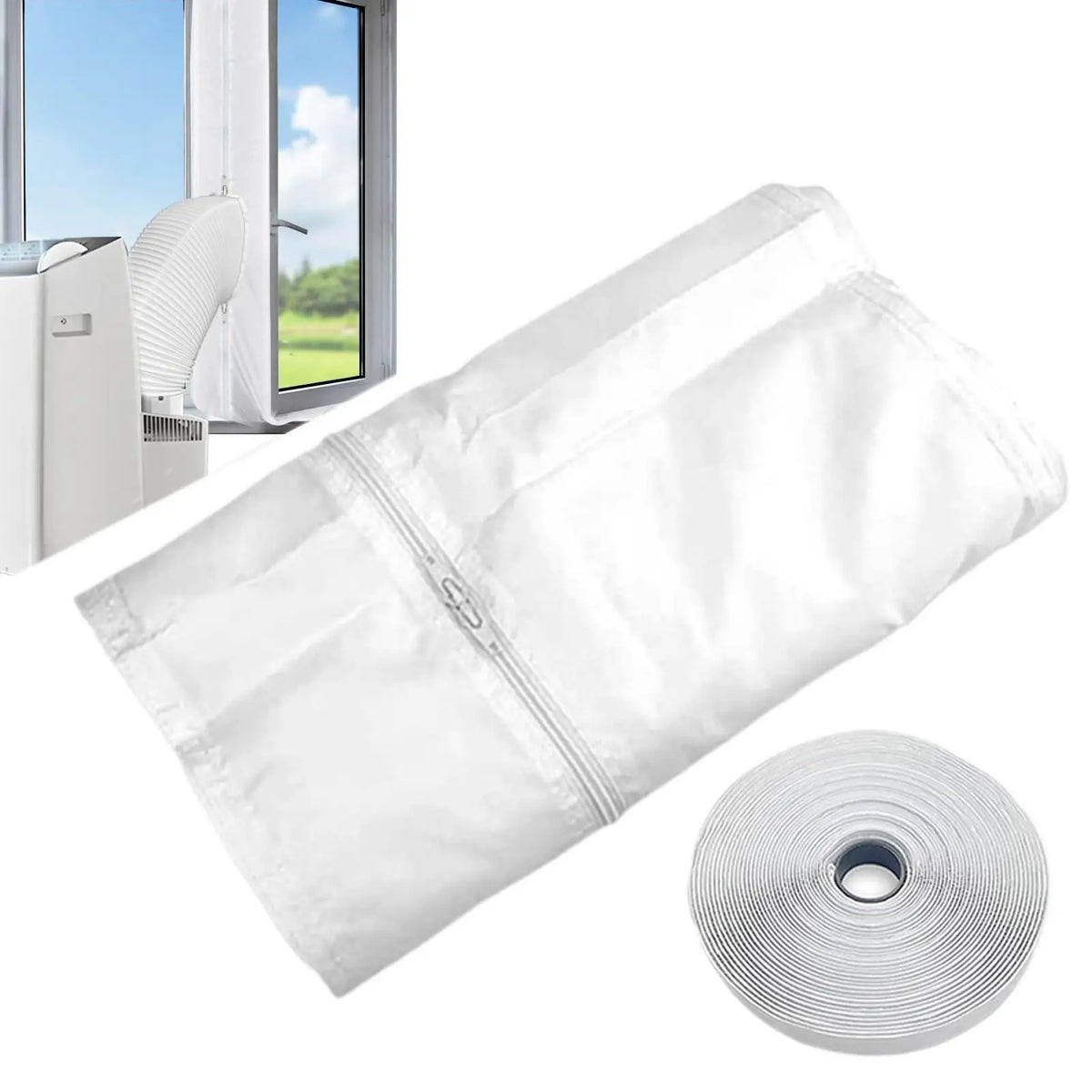 Portable AC Window Seal Kit – No-Drill Soft Cloth Vent Cover AC Window Seal Kit Axl
