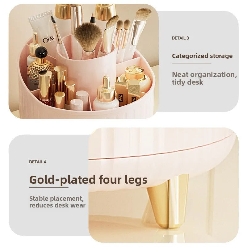 360° Rotating Makeup Organizer – 7-Compartment Brush Holder Makeup Organizer Axl