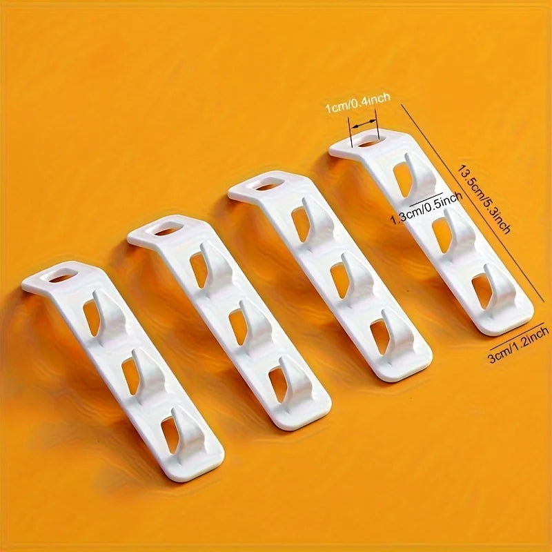 4-Pack Space Saver Hangers – 3-Hook Heavy Duty Closet Organizer Closet Space Saver Hangers Axl White