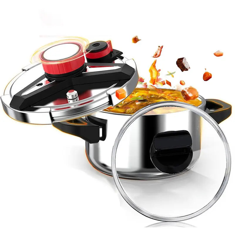 Mini Pressure Cooker 1.8L/2.4L – Stainless Steel, Glass Lid Pressure Cooker Axl