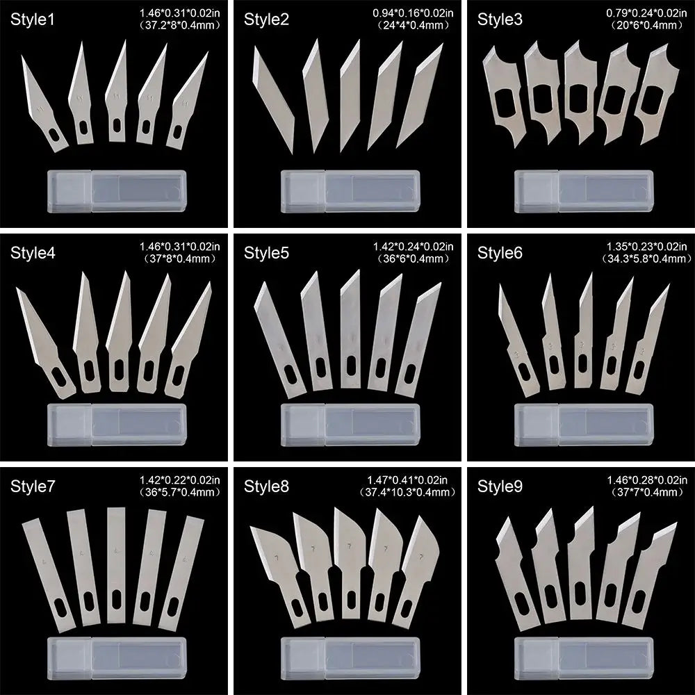 5-Piece Metal Craft Knife Set – 17 Stainless Steel Blade Styles Craft Knife Set Axl