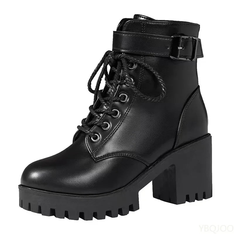 Women's Side-Zip Ankle Boots – Square Heel Round Toe | YBQJOO Women's Ankle Boots Axl