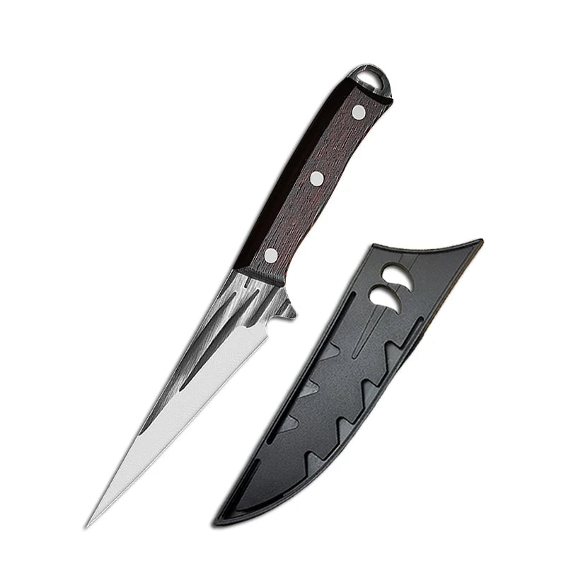 Stainless Steel Boning Knife with Wood Handle & Sheath Boning Knife Axl A