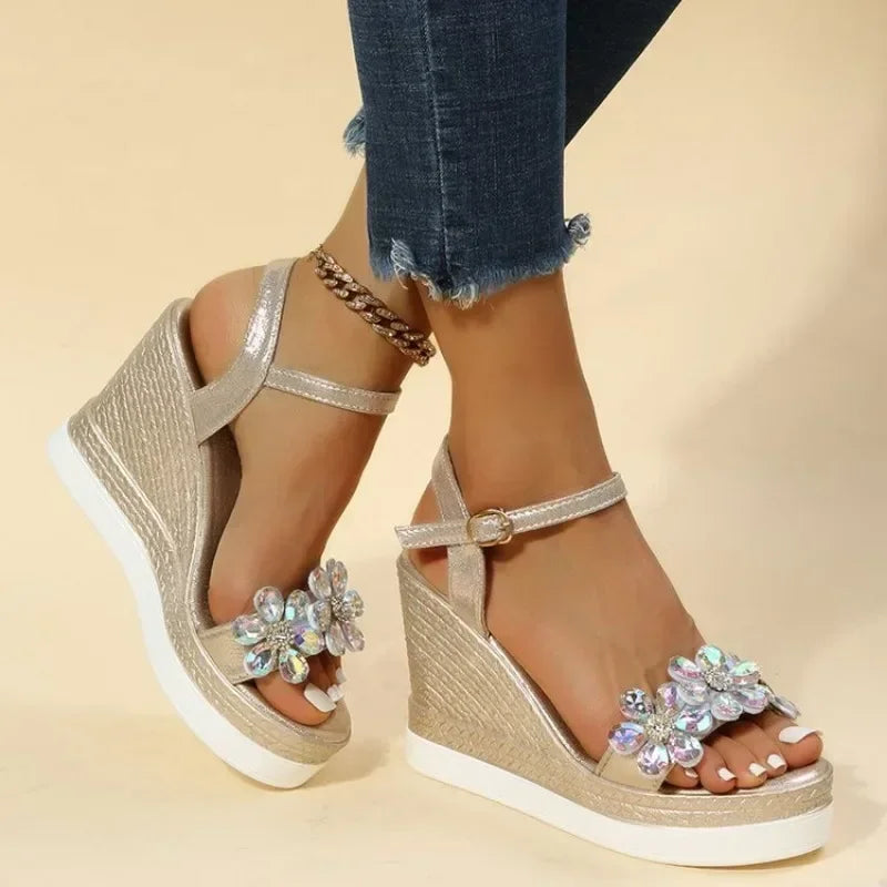 Women's Wedge Platform Sandals – Chunky Ankle Strap Open Toe Wedge Platform Sandals Axl