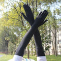 Black Long Stretch Spandex Evening Gloves | Ball & Wedding Formal Evening Gloves Axl Black