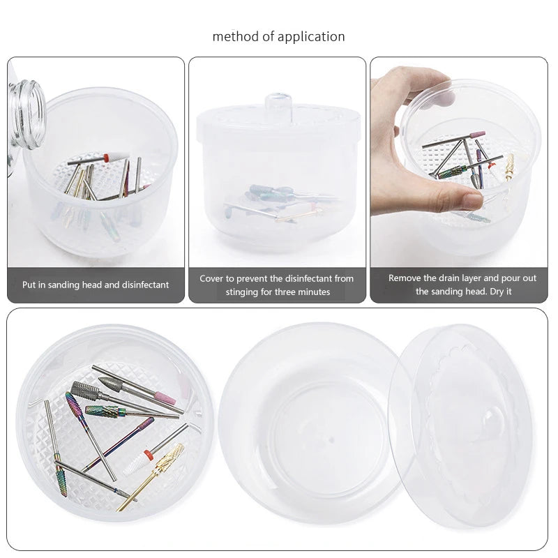 Nail Drill Bit Cleaning & Storage Box – 2 Colors Nail Bit Storage Box Axl