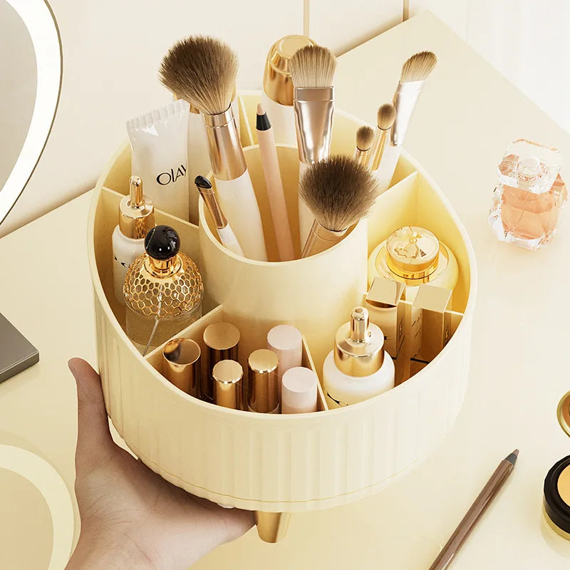 360° Rotating Makeup Organizer – 7-Compartment Brush Holder Makeup Organizer Axl