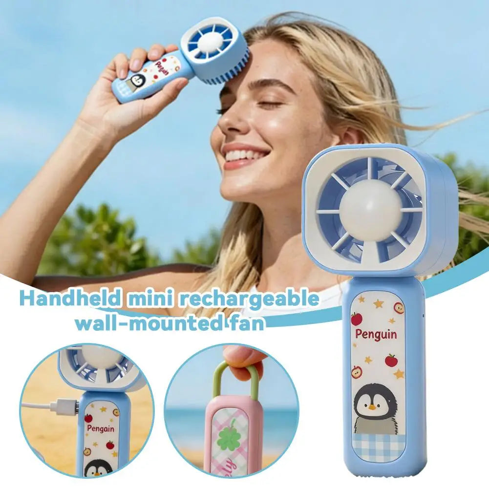 USB Rechargeable Handheld Mini Fan – 3-Speed Portable Cooler Handheld Portable Fan Axl