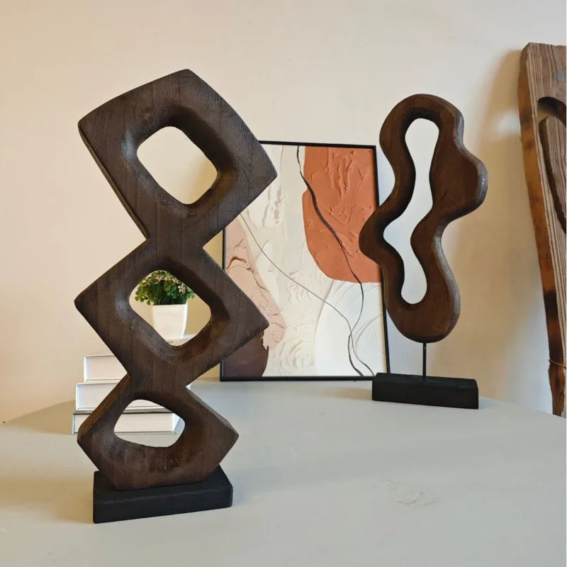 Solid Wood Figurines – Modern Minimalist Desktop Ornaments Wood Figurines Axl