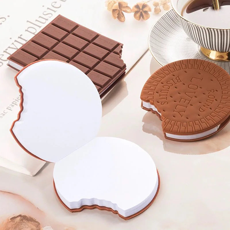 Chocolate Shaped Sticky Notepad – 80/160-Sheet Kawaii Memo Pad Sticky Memo Notepad Axl