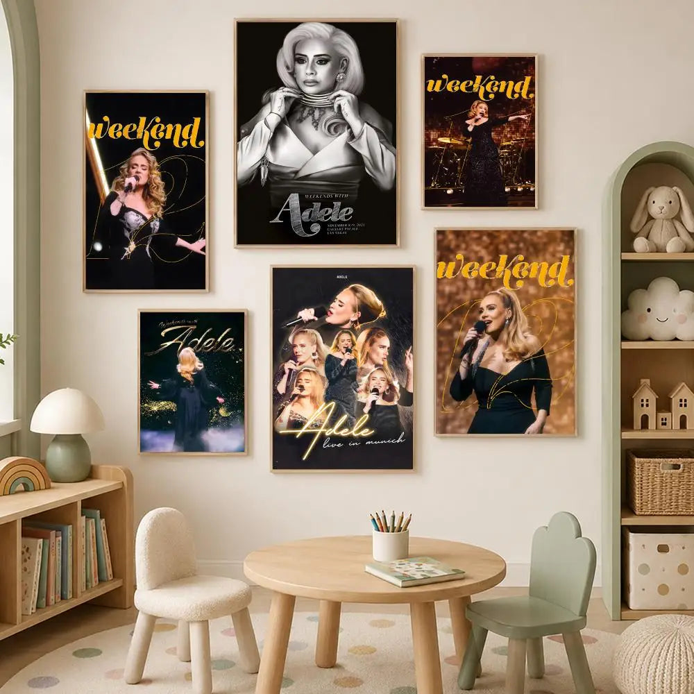 Adele HD PVC Wall Poster – Self-Stick Waterproof Wall Art Wall Art Poster Axl