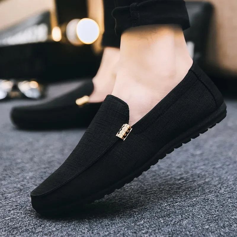 Men's Slip-On Loafers – Soft Sole Casual Flat Shoes Men's Loafers Axl Black 42