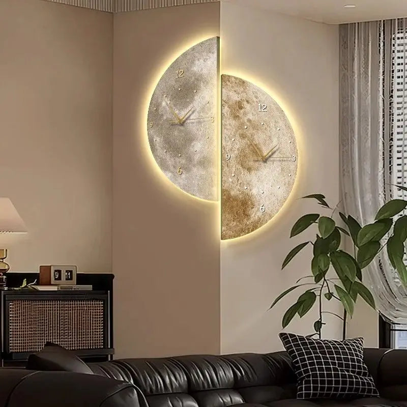 Nordic Minimalist Wall Clock with Voice-Controlled Lamp | 60cm Wall Clock Lamp Axl