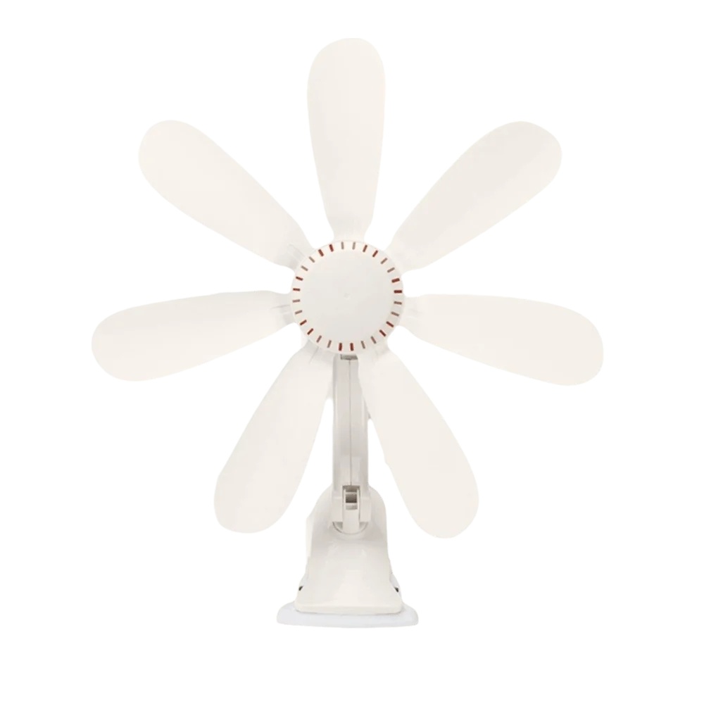 Portable Clip Fan – Hollow-Out Design, Powerful & Quiet Clip-On Fan Axl White