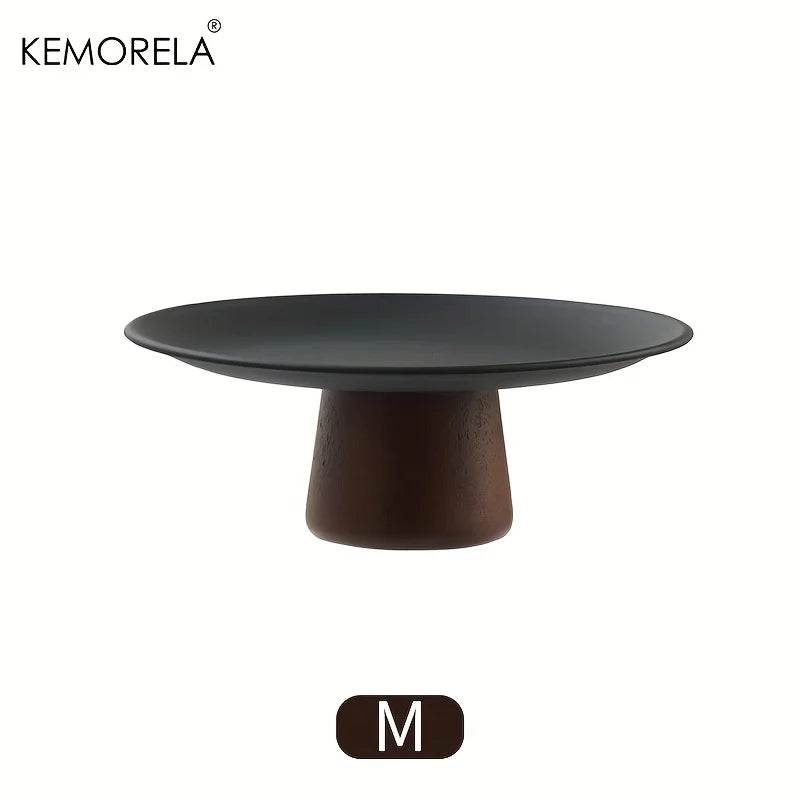 KEMORELA Acacia Wood Cake Stand – Footed Dessert Display Tray Wooden Cake Stand Axl M
