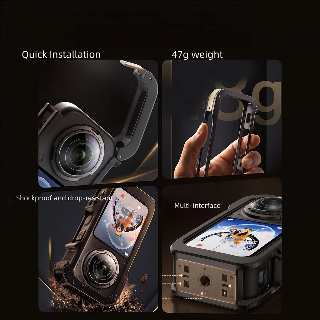 Insta360 X6 Aluminum Cage Frame with 1/4 Quick Release Interface Camera Protective Cage Axl