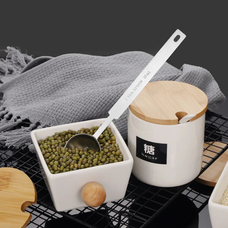 7-Piece Stainless Steel Measuring Spoons Set – Long Handle Measuring Spoons Set Axl
