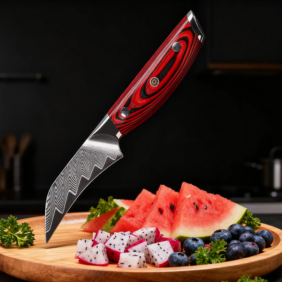 67-Layer Damascus Steel Paring Knife – Fruit & Veg Slicer Damascus Paring Knife Axl