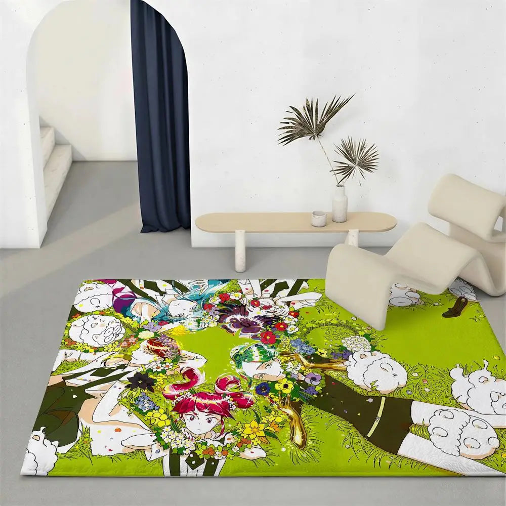 Land of the Lustrous Anime Flannel Floor Mat – Non-Slip Rug Anime Floor Mat Axl White2 60x90cm