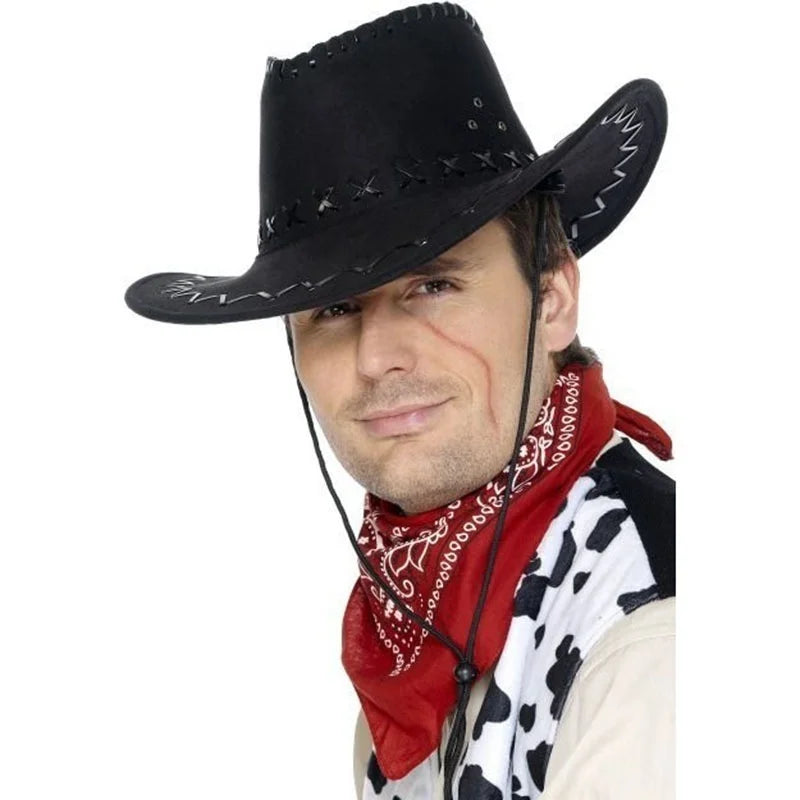Wide Brim Western Cowboy Hat – Unisex Faux Suede Sun Hat Western Cowboy Hat Axl