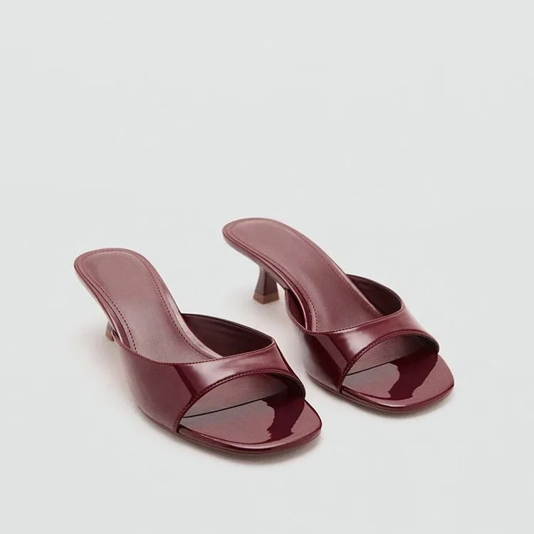 YBQJOO Women's Open Toe Stiletto Slide Heels – Summer Slippers Heeled Slide Slippers Axl