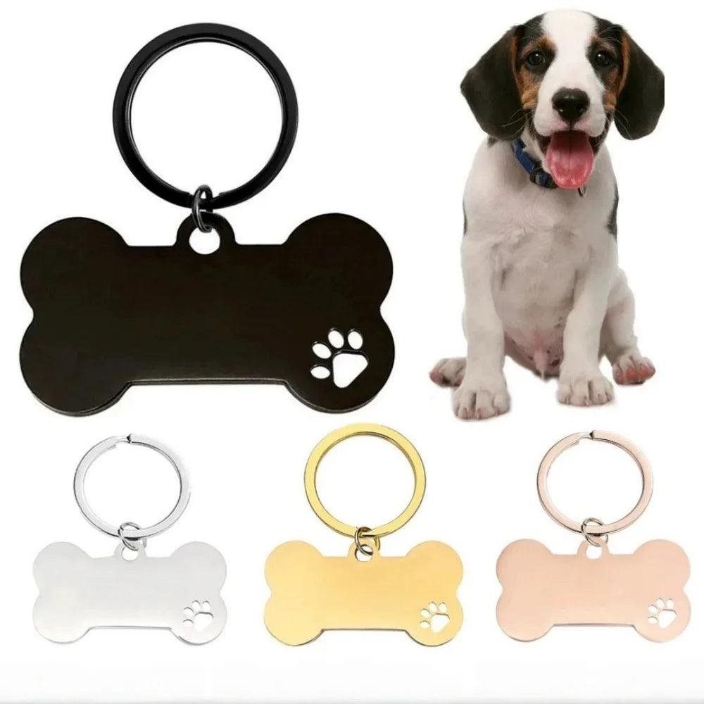Personalized Bone-Style Stainless Steel Dog Name Tag | Pet ID Pet ID Tag Axl