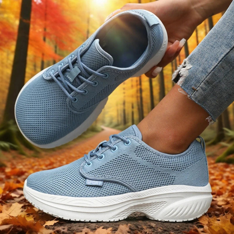 Women's Wide Toe Platform Sneakers | Breathable Memory Foam Platform Sneakers Axl SKY BLUE 45