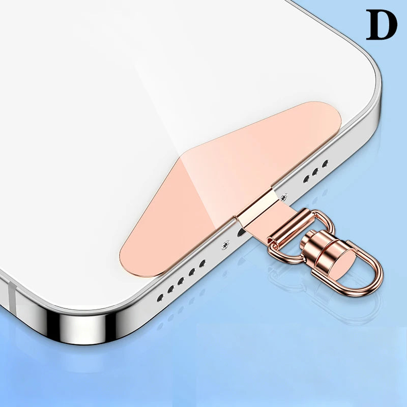 Steel Phone Lanyard Clip Patch – 360° Metal Strap Tab Phone Lanyard Clip Axl D Rose Gold