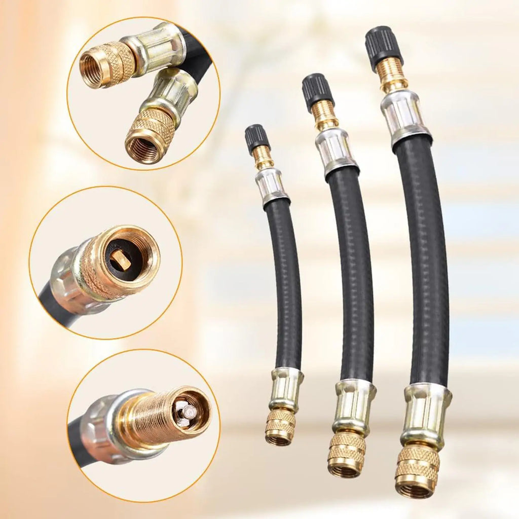 Flexible Tire Valve Stem Extender – Rubber & Brass Adapter Tire Valve Extender Axl