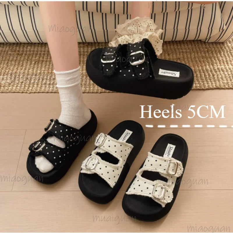 Women's Double Buckle Sandal Slippers – Summer Beach Shoes Women's Sandal Slippers Axl