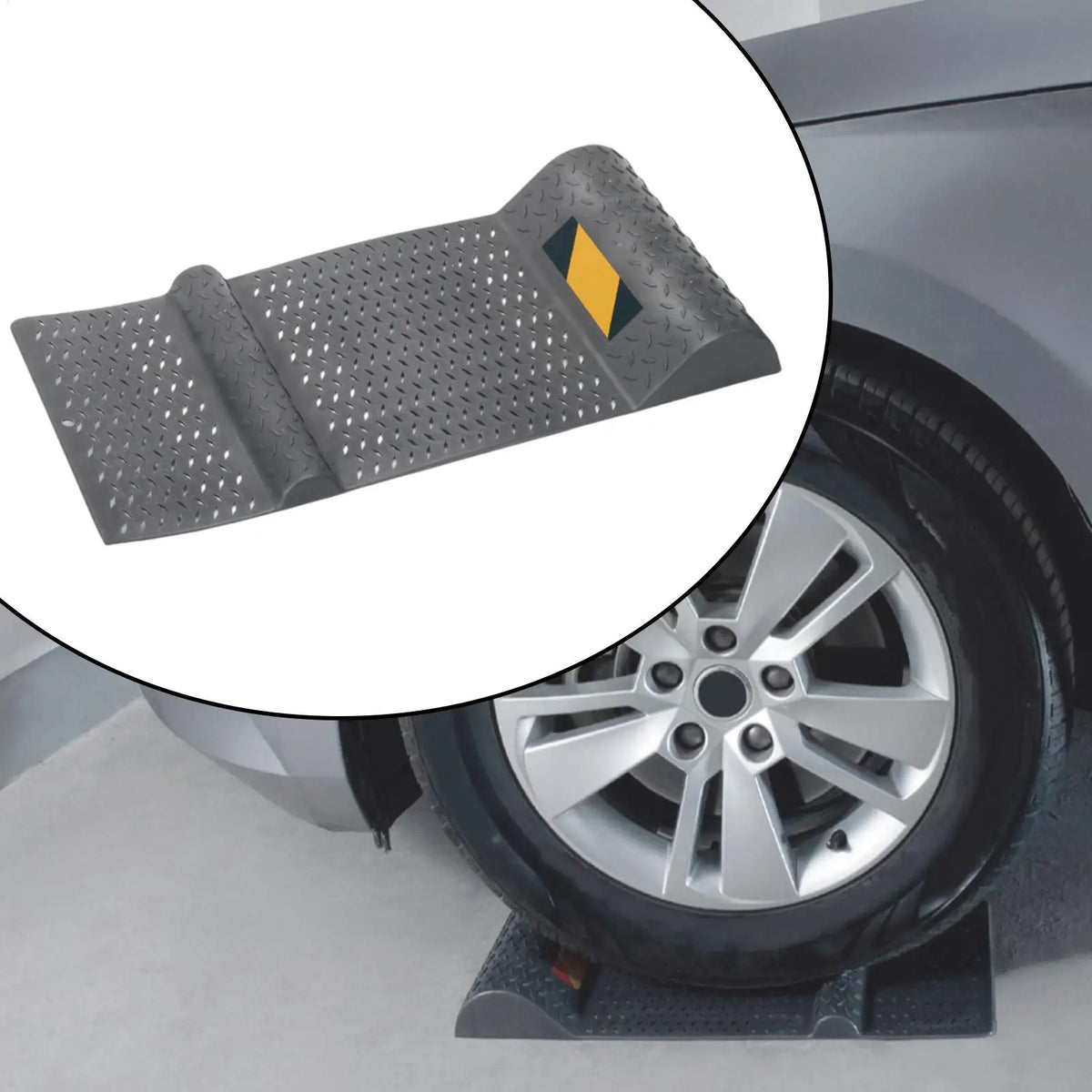 Non-Slip Wheel Chock Parking Stopper & Garage Tire Mat Wheel Chock Stopper Axl
