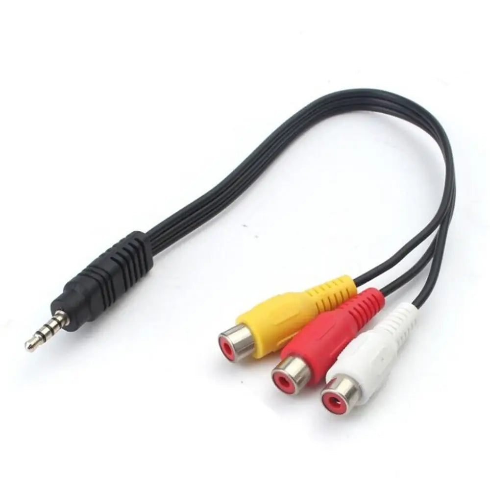 3.5mm Mini AV to 3-RCA Adapter Cable – Gold Plated, 28cm AV Adapter Cable Axl