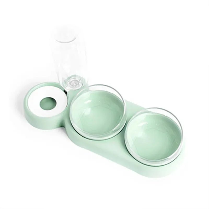 3-Bowl Automatic Pet Feeder & Water Dispenser | Cats & Dogs Automatic Pet Feeder Axl Lime Green