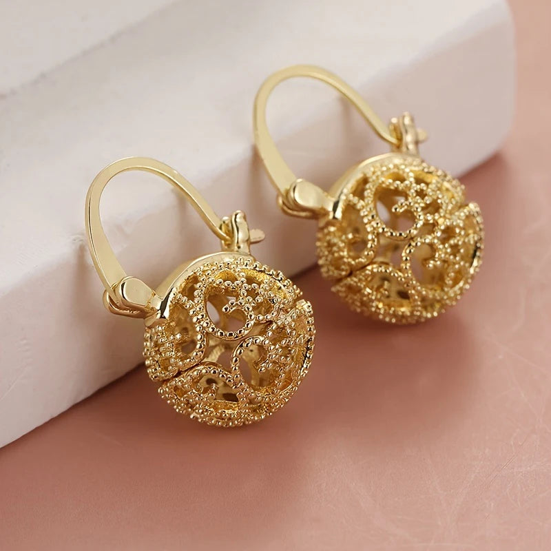 Huitan Hollow Ball Drop Earrings – Women's Trendy Jewelry Drop Earrings Axl