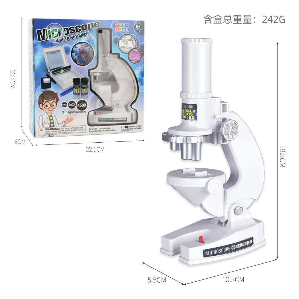 Kids HD Portable Microscope – 500X Biology Kit for Students Kids Science Microscope Axl QB1061